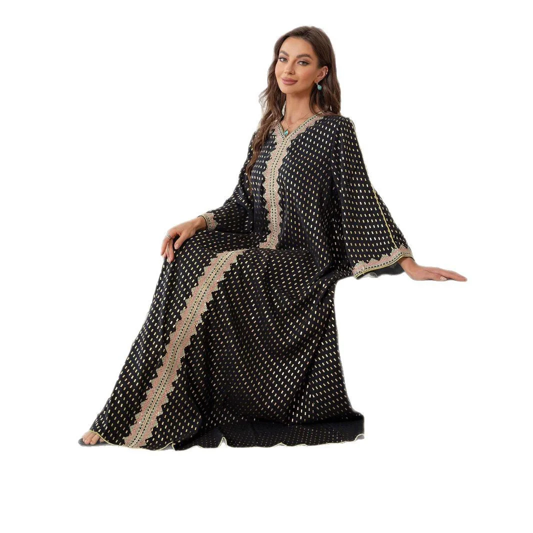 Damen Maxi-Kleid im eleganten Kaftan-Stil mit filigranen Verzierungen - Image 4