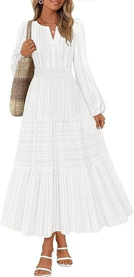 Damen Maxikleid mit eleganten Puffärmeln und gesmoktem Taillenbereich - Image 5