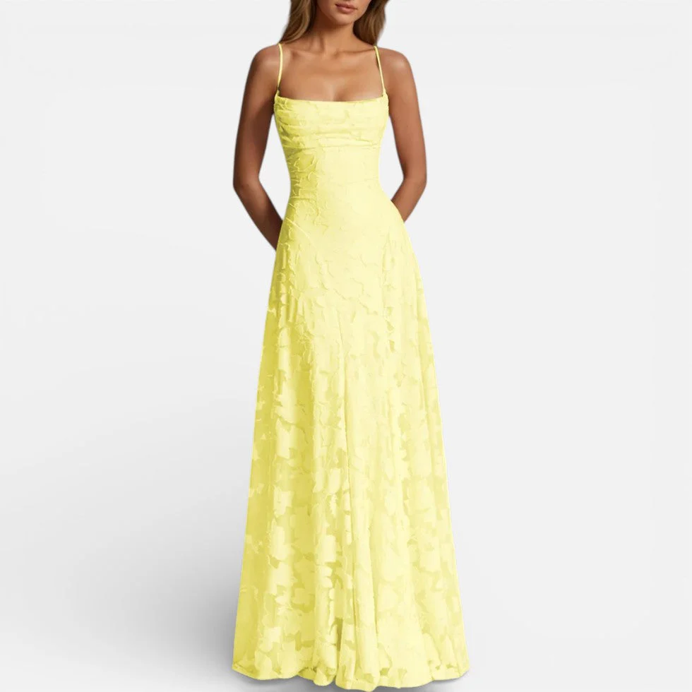 Damen Maxikleid mit Spaghettiträgern und ausgestelltem Rock - Image 7