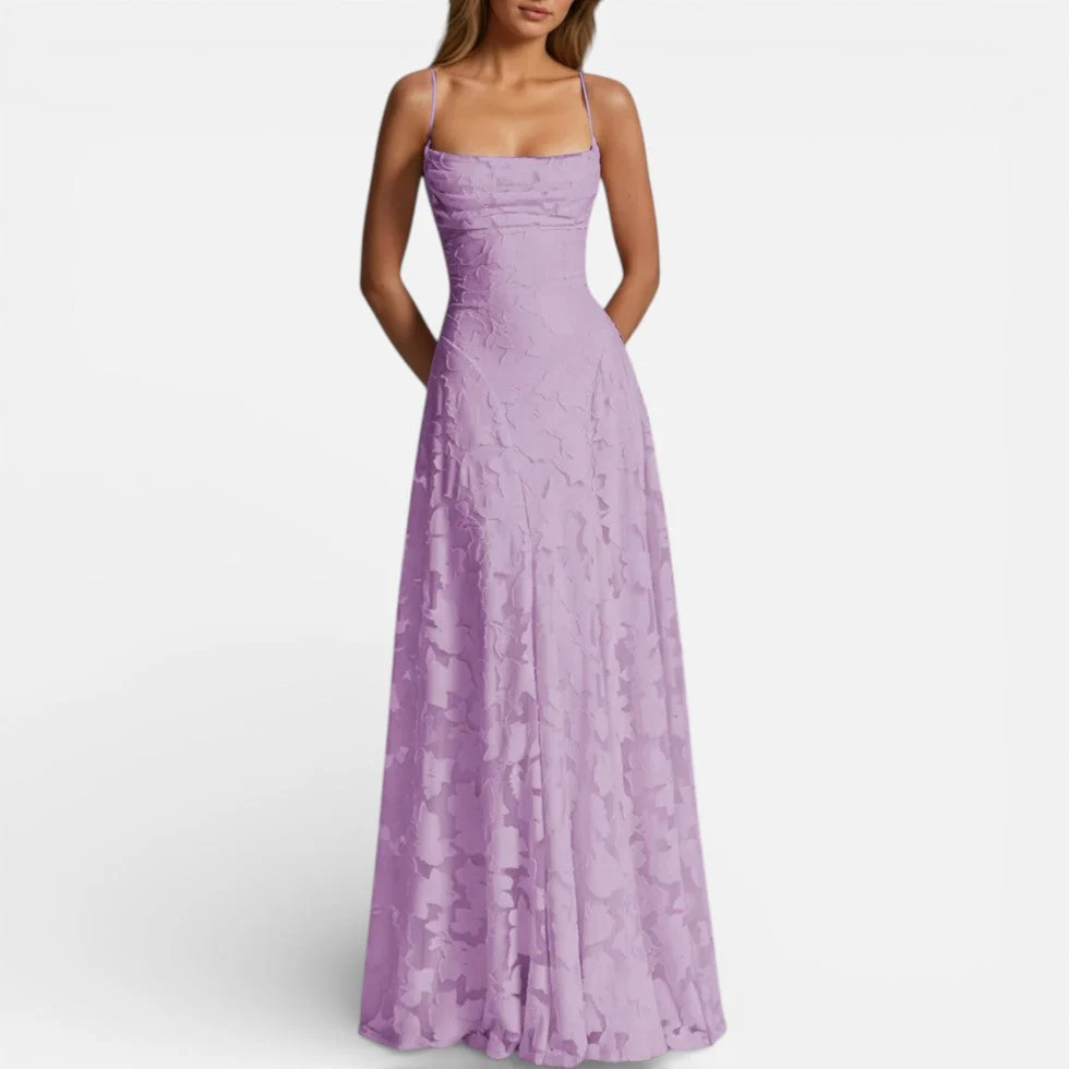 Damen Maxikleid mit Spaghettiträgern und ausgestelltem Rock - Image 8