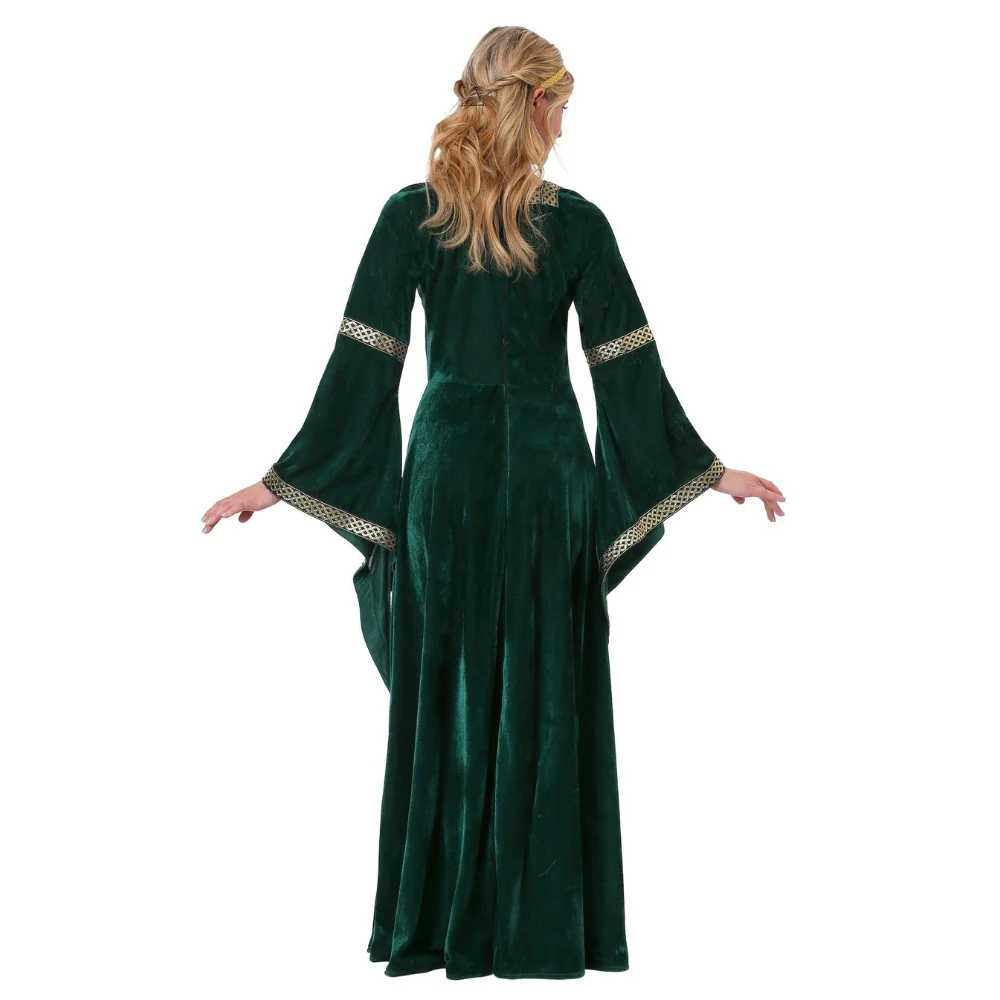 Damen Mittelalterliches Halloween-Kostümkleid | Schnürung & Trompetenärmel