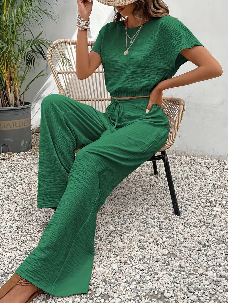 Damen Modisch Sommer Zweiteiliges Set | Hose und Oberteil - Image 14