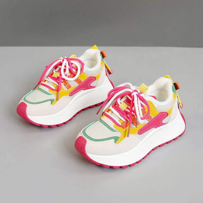 Damen modische High-Top Sneakers mit flauschigem Innenfutter und rutschfester Sohle - Image 5