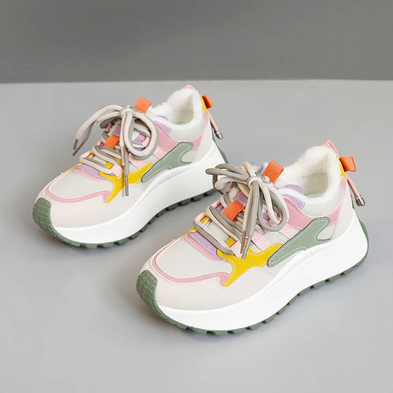 Damen modische High-Top Sneakers mit flauschigem Innenfutter und rutschfester Sohle - Image 6
