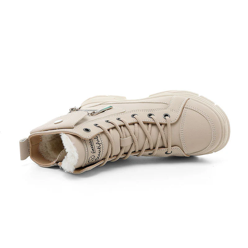 Damen modische High-Top Sneakers mit seitlichem Reißverschluss und dämpfender Laufsohle