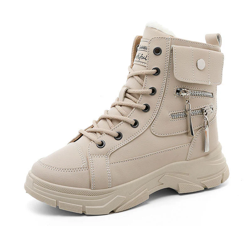 Damen modische High-Top Sneakers mit seitlichem Reißverschluss und dämpfender Laufsohle - Image 4