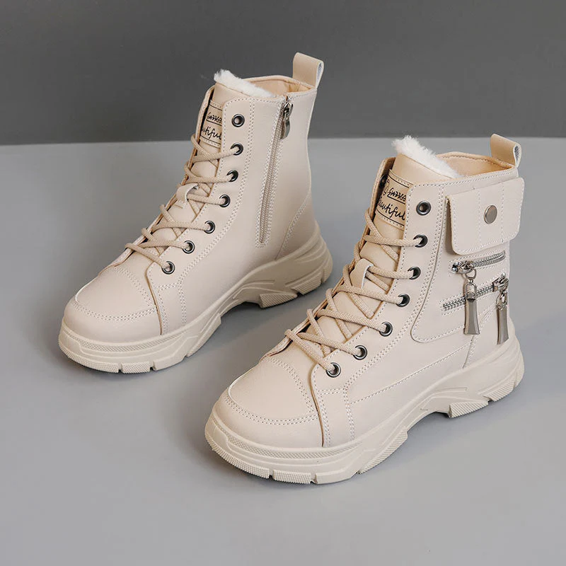 Damen modische High-Top Sneakers mit seitlichem Reißverschluss und dämpfender Laufsohle - Image 5