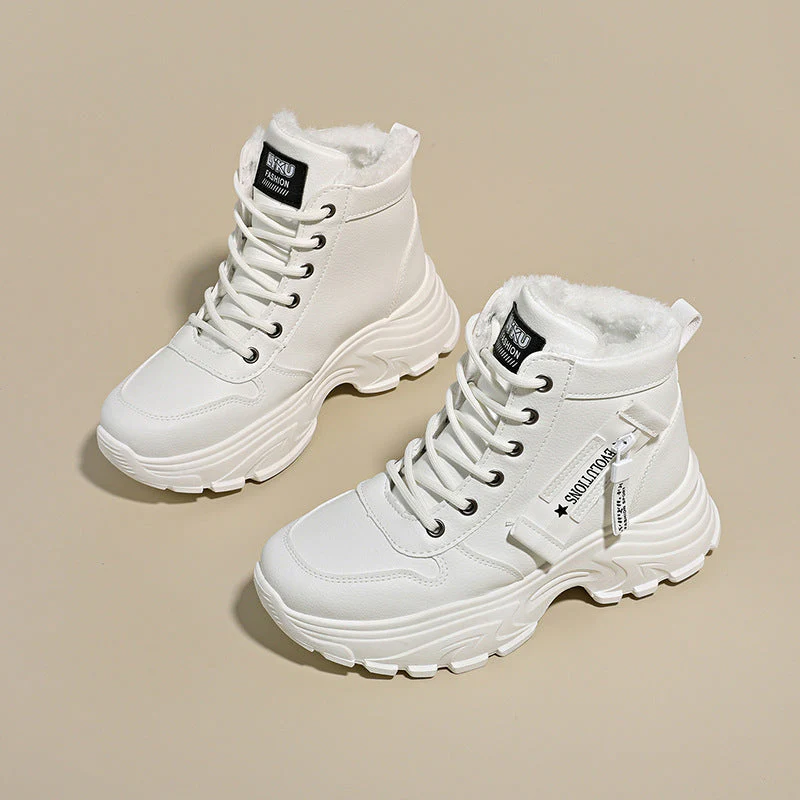 Damen modische High-Top Sneakers mit trendy Reißverschluss und komfortablem Innenfutter