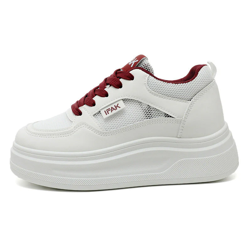 Damen modische Plateau-Sneaker mit atmungsaktivem Obermaterial und dämpfender Laufsohle - Image 4