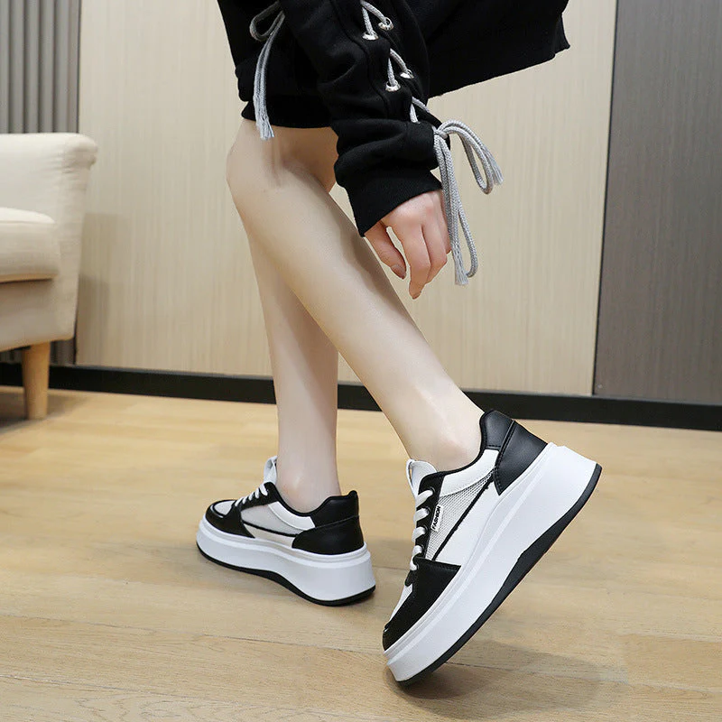 Damen modische Plateau Sneakers mit atmungsaktivem Netzmaterial und schockabsorbierender Sohle - Image 2