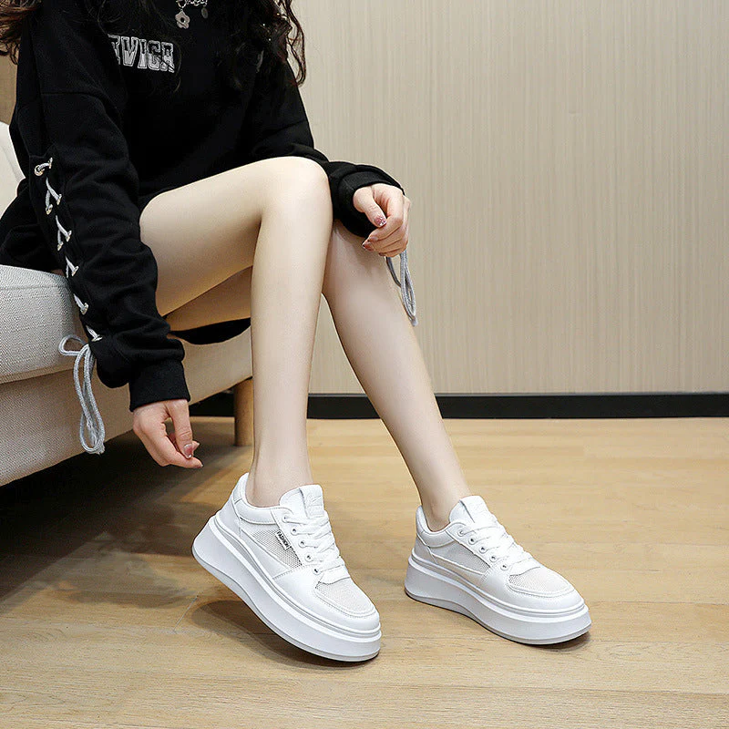Damen modische Plateau Sneakers mit atmungsaktivem Netzmaterial und schockabsorbierender Sohle - Image 3