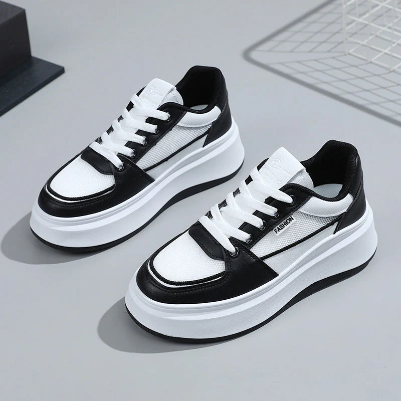Damen modische Plateau Sneakers mit atmungsaktivem Netzmaterial und schockabsorbierender Sohle - Image 6