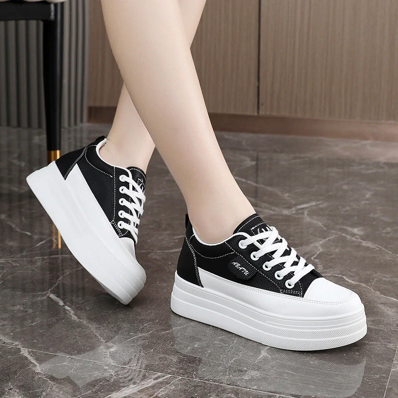 Damen modische Plateau Sneakers mit atmungsaktivem Obermaterial und sportlicher Sohle - Image 3
