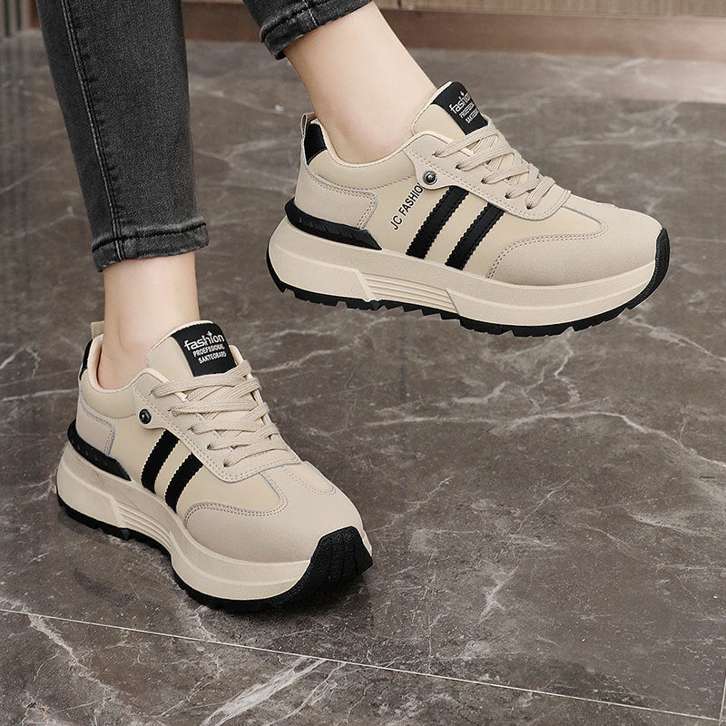 Damen modische Plateau Sneakers mit atmungsaktiver Oberflächenstruktur - Image 3