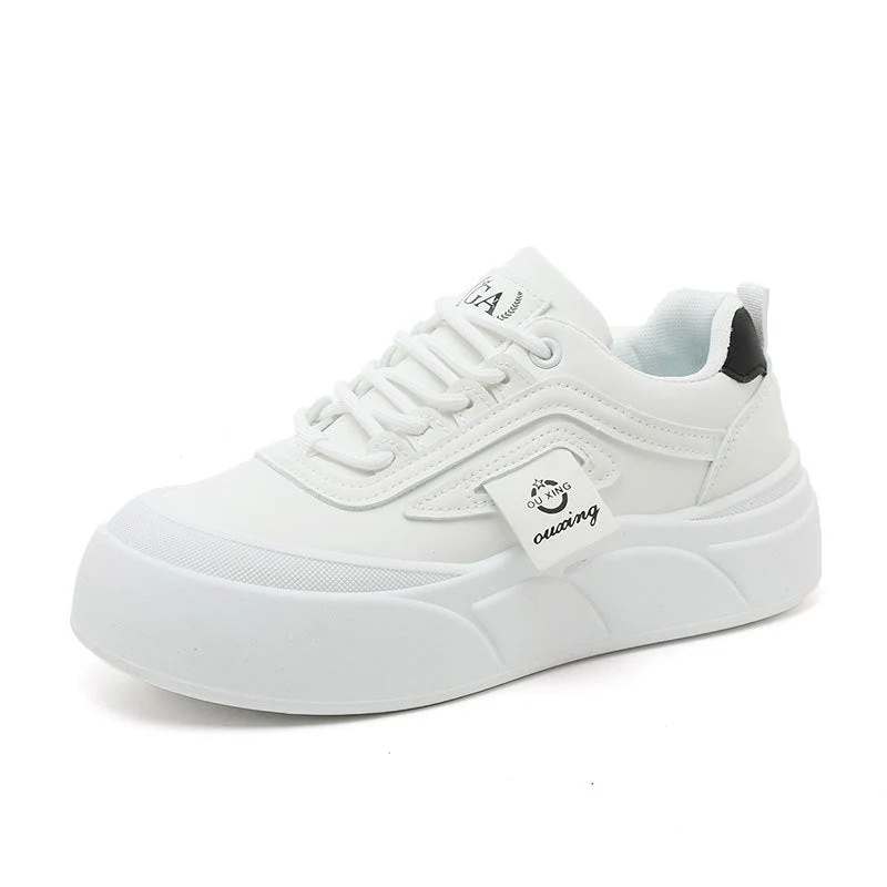 Damen modische Plateau Sneakers mit Sportprofil und atmungsaktivem Obermaterial