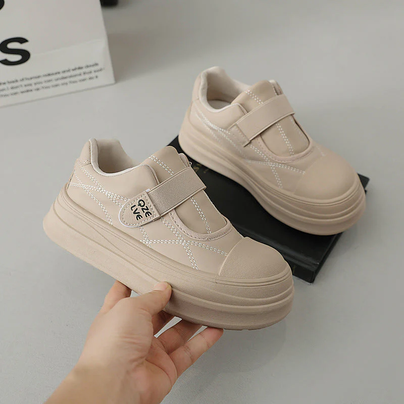 Damen modische Slip-On Sneakers mit praktischen Klettverschluss und dämpfender Laufsohle