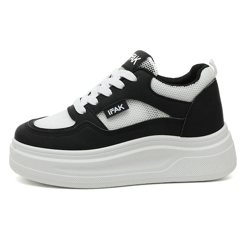 Damen Modische Sneaker mit erhöhtem Plateau und atmungsaktivem Mesh- - Image 6