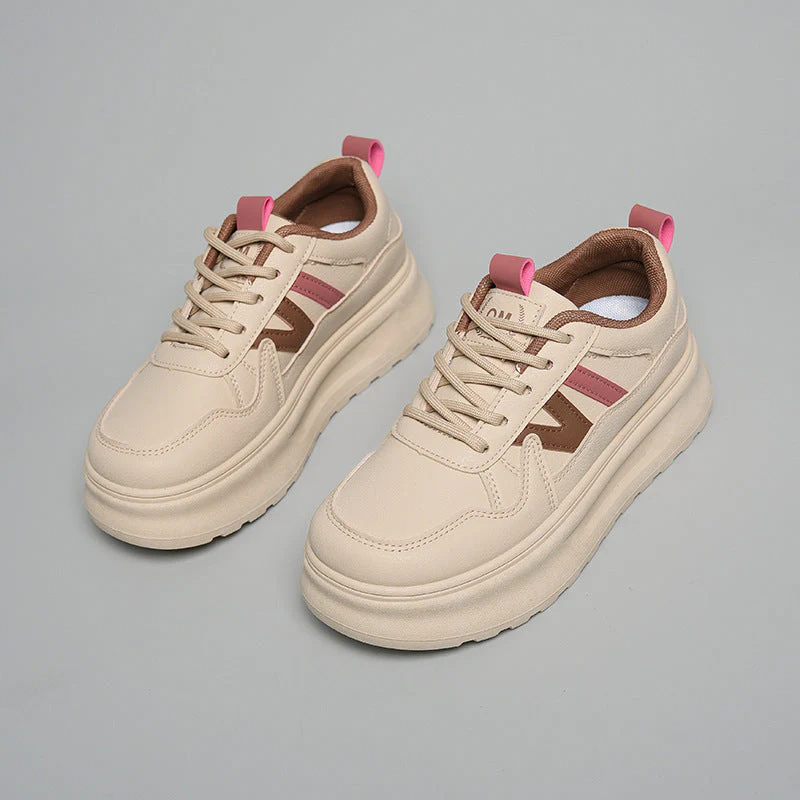 Damen modische Sneaker mit plateauartiger Laufsohle und atmungsaktivem Obermaterial