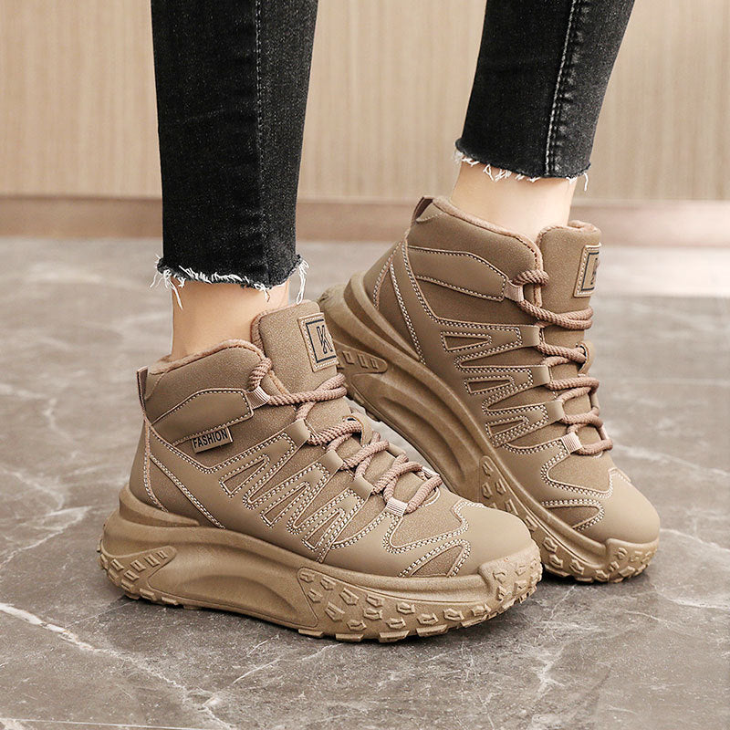 Damen modische Winter-Sneaker mit isolierendem Fleece-Futter und rutschfester Laufsohle