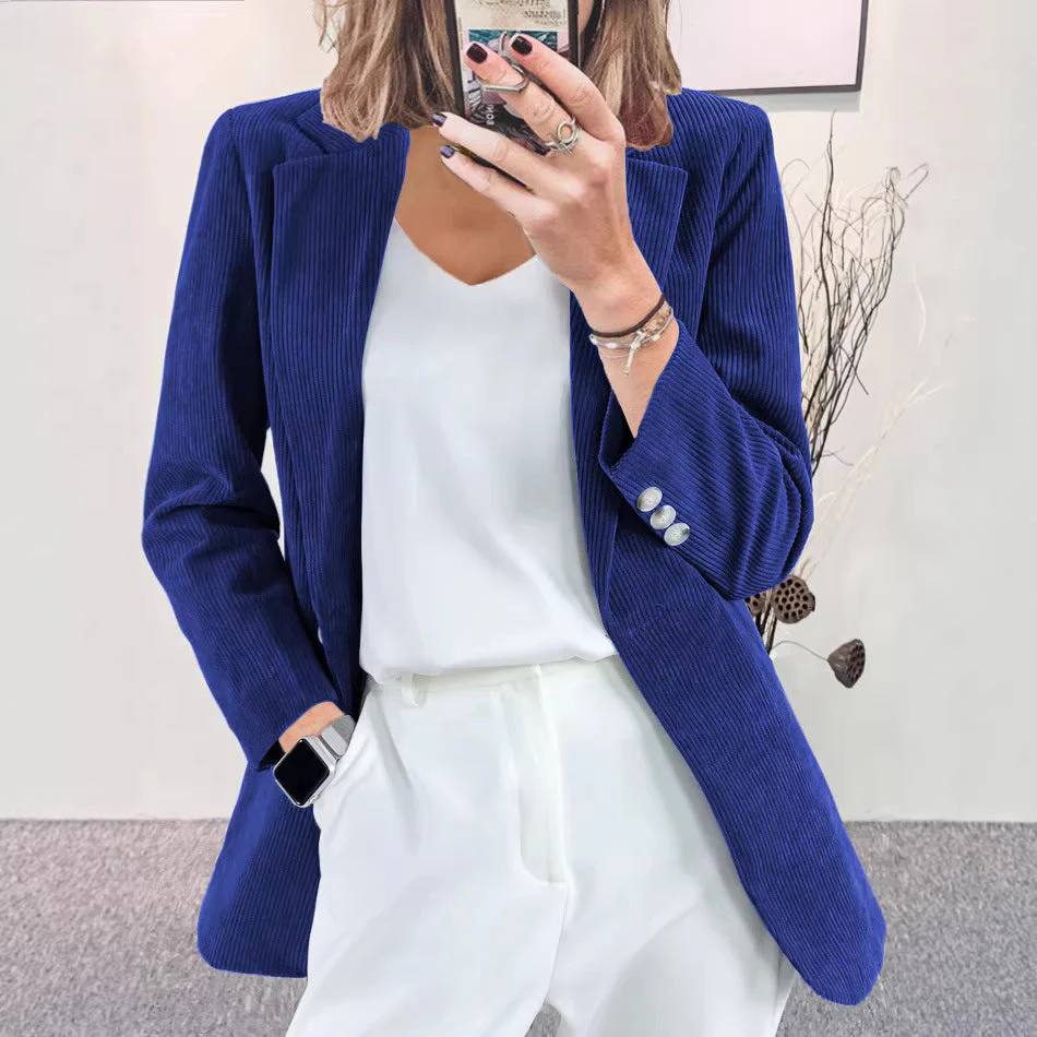 Damen modischer gestreifter Blazer mit schmalem Schnitt - Image 2