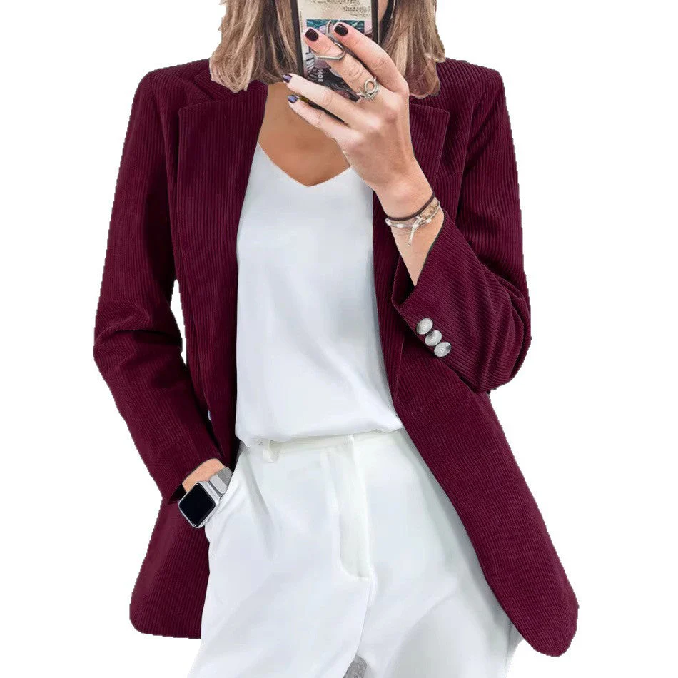 Damen modischer gestreifter Blazer mit schmalem Schnitt - Image 4