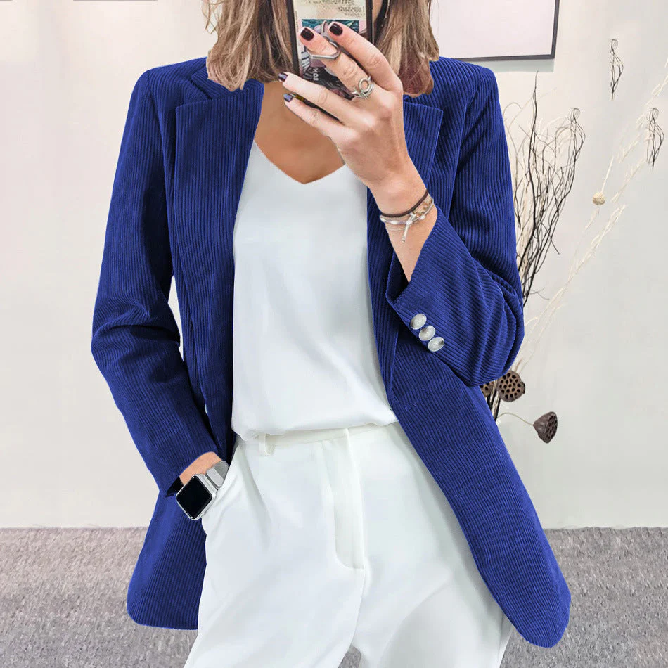 Damen modischer gestreifter Blazer mit schmalem Schnitt - Image 9