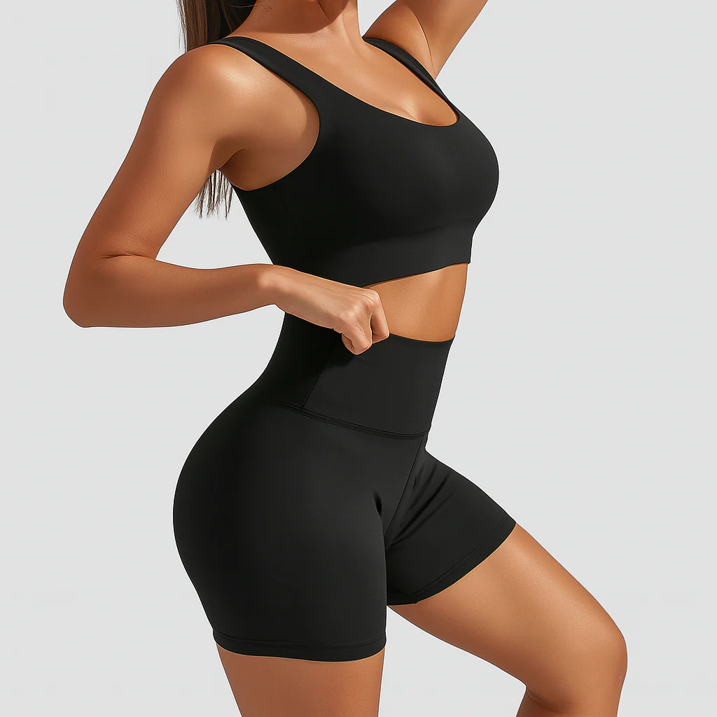Damen Nahtloses Geripptes Yoga- & Pilates-Set – Fitness-Outfit mit Sport-BH & Leggings - Image 2