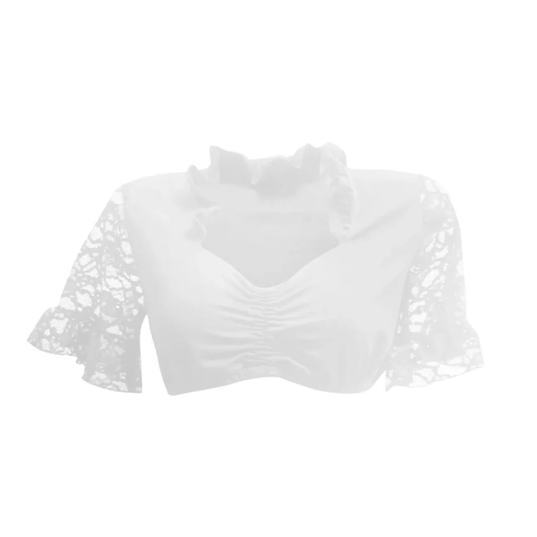 Damen Oktoberfest Bluse Dirndl | Halblang Transparent - Image 3