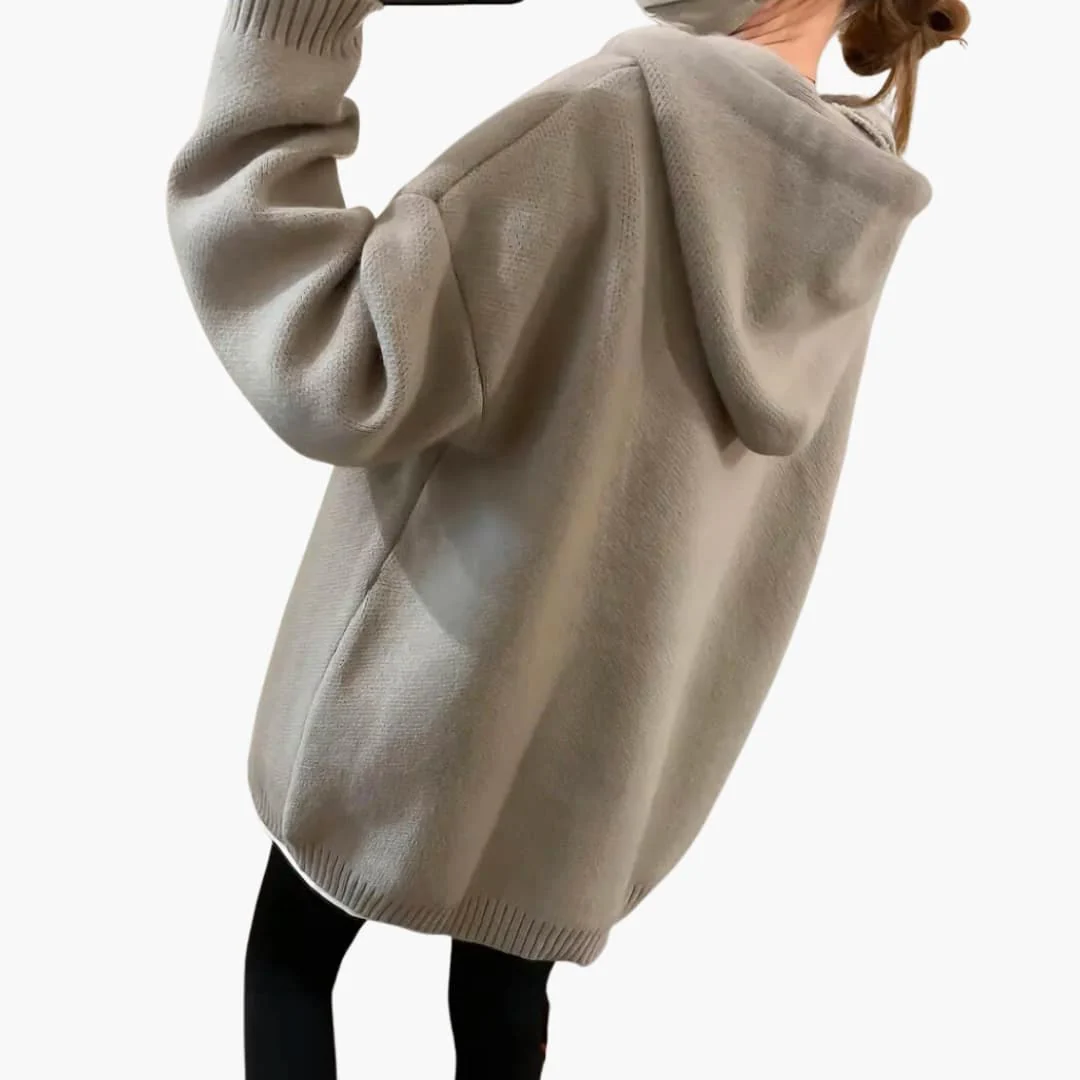 Damen Oversize Hoodie mit Smiley Print - Image 3