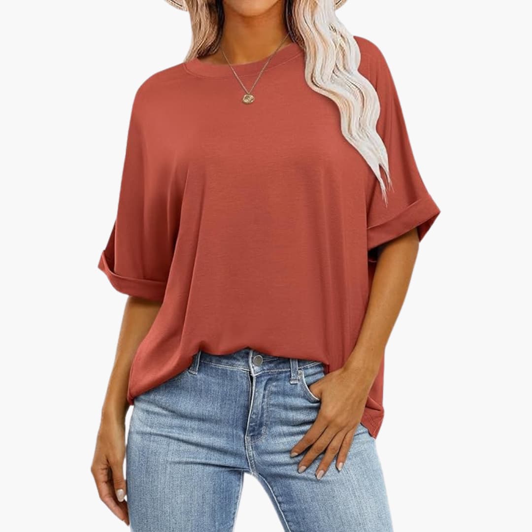 Damen Oversize T-Shirt mit Rundhals und kurzen Ärmeln - Image 3