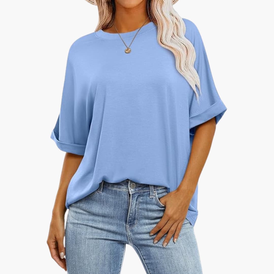 Damen Oversize T-Shirt mit Rundhals und kurzen Ärmeln - Image 6