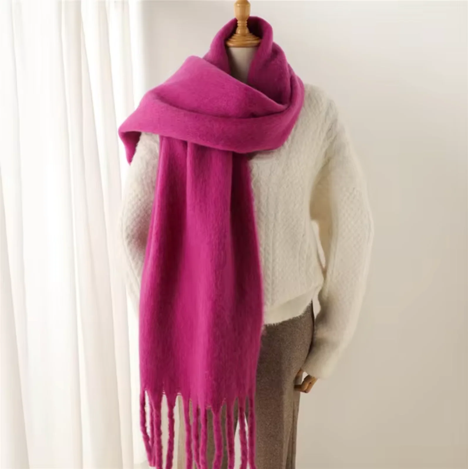 Damen Pashmina Schal mit Fransen – Eleganter Winter Schal für Vielseitige Styles