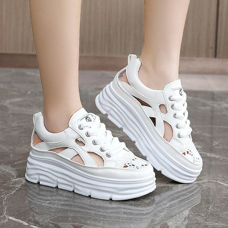 Damen Plateau-Sneaker mit atmungsaktivem Mesh-Obermaterial und modernem Design - Image 3