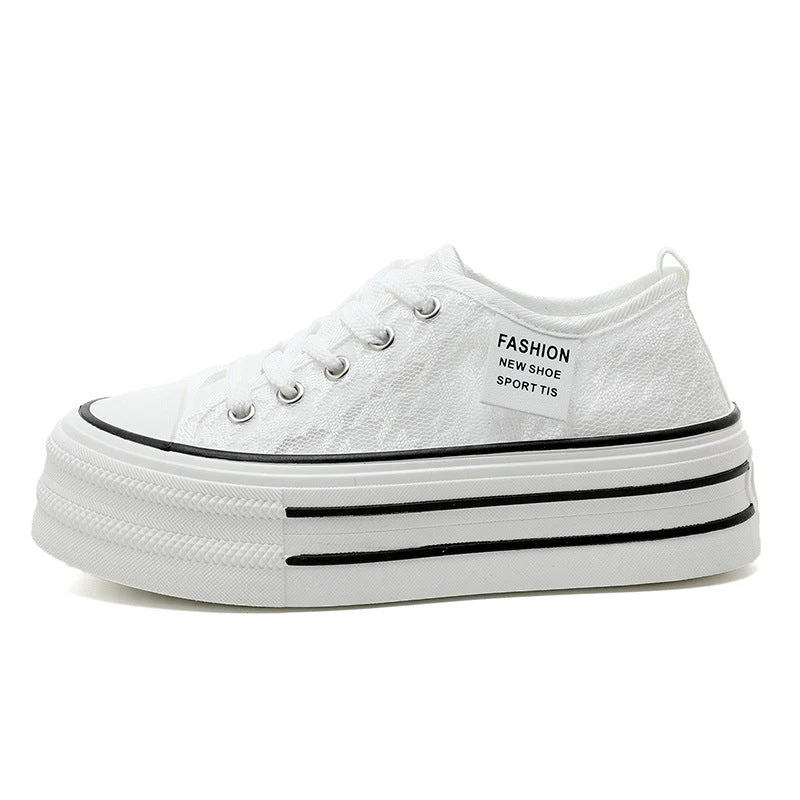 Damen Plateau-Sneaker mit modischem Textil-Obermaterial und rutschfester Sohle - Image 4
