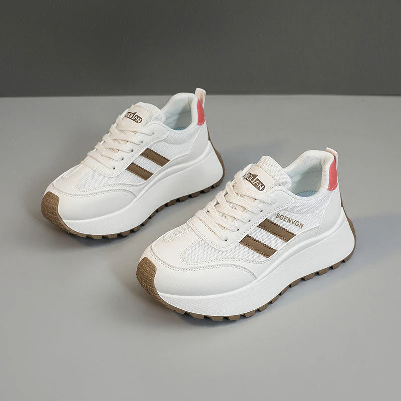 Damen Plateau Sneakers mit stilvollem Design und dämpfender Laufsohle