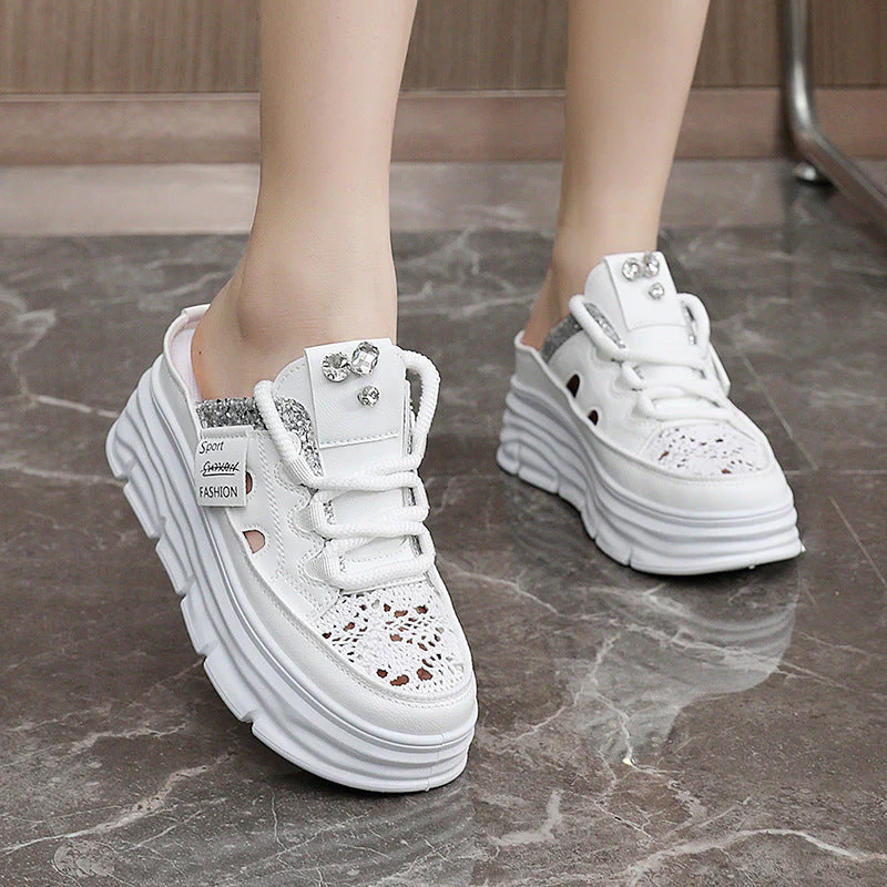 Damen Plateauschlüpfschuhe mit modischem Glitzer-Design - Image 3