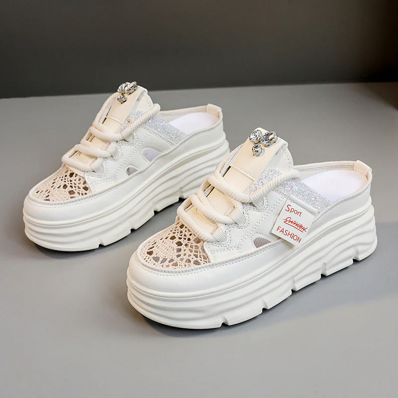 Damen Plateauschlüpfschuhe mit modischem Glitzer-Design - Image 5