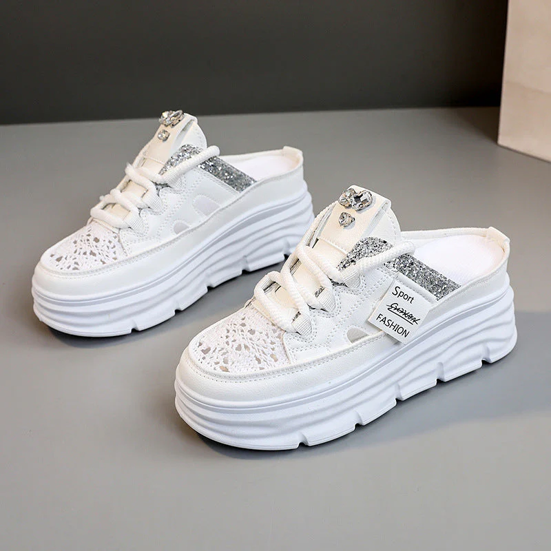 Damen Plateauschlüpfschuhe mit modischem Glitzer-Design - Image 7