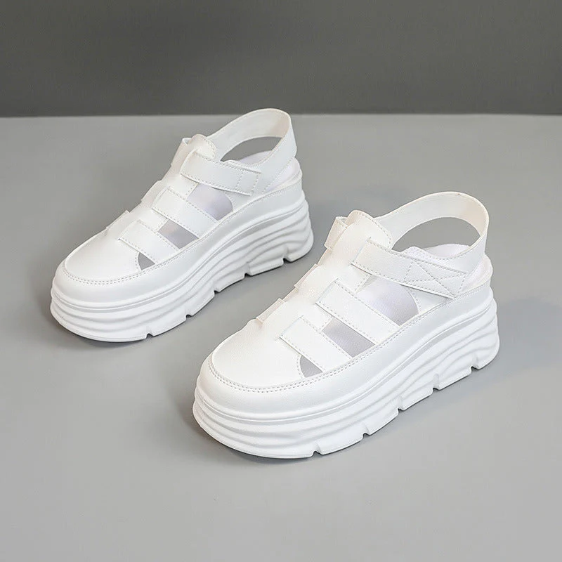 Damen Plattform-Sandalen mit verstellbarem Riemen und rutschfester Sohle