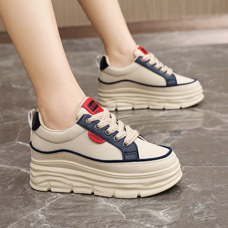 Damen Plattform Sneakers mit modischer Gummilaufsohle und atmungsaktivem Obermaterial - Image 2
