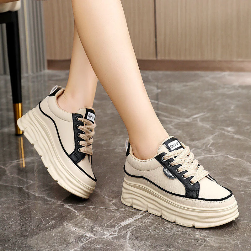 Damen Plattform Sneakers mit modischer Gummilaufsohle und atmungsaktivem Obermaterial - Image 3
