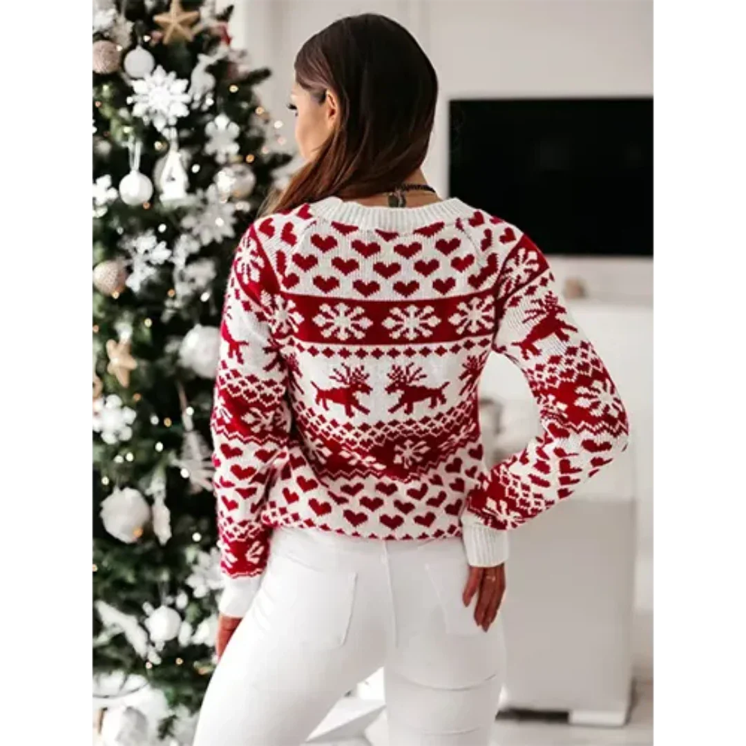 Damen Pullover Gemütlich Warm Strick für Wintertage