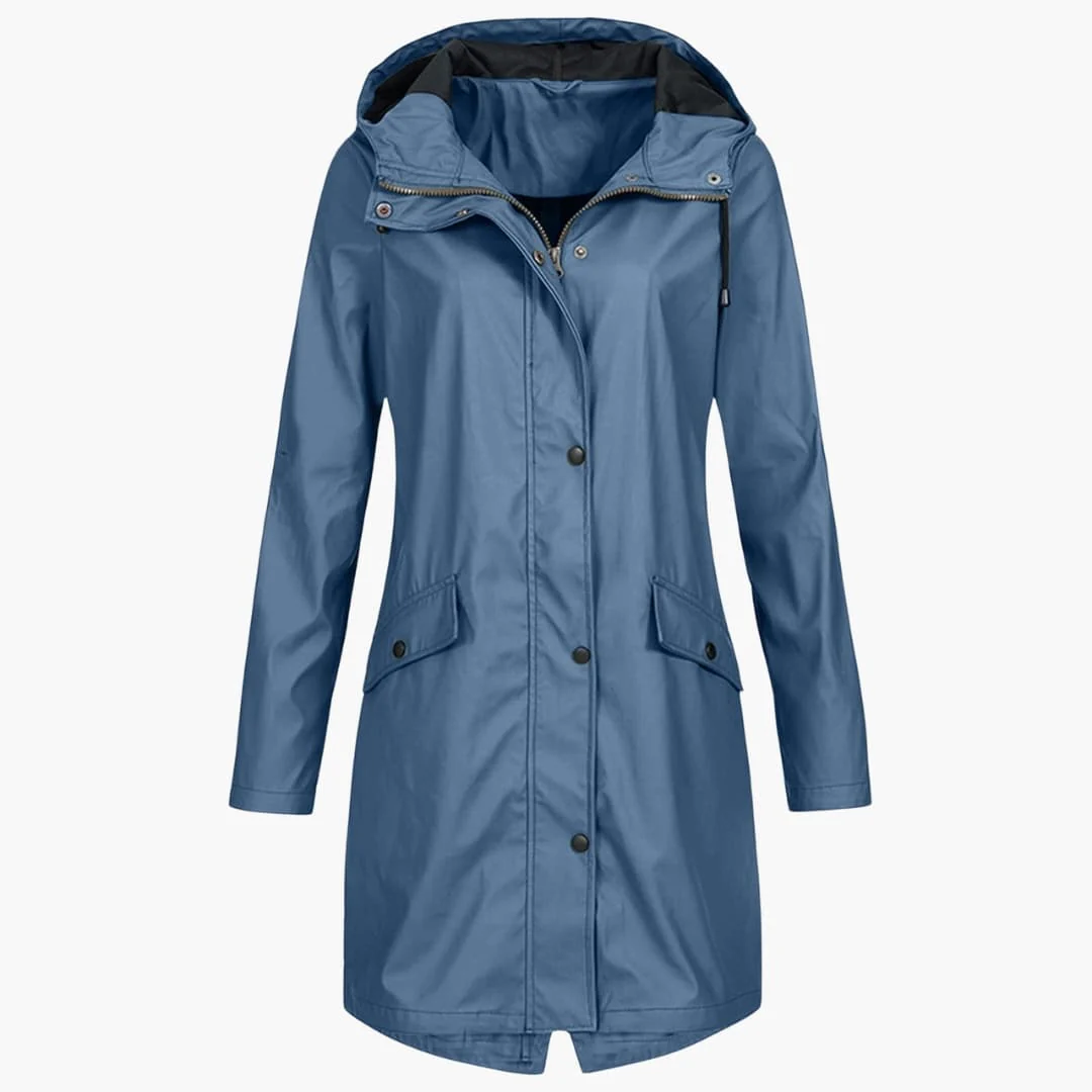 Damen Regenjacke mit Kapuze und Vordertaschen - Image 5