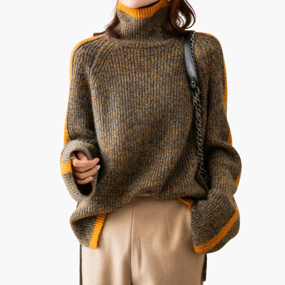 Damen Rollkragenpullover Strick - Langarm Pullover
