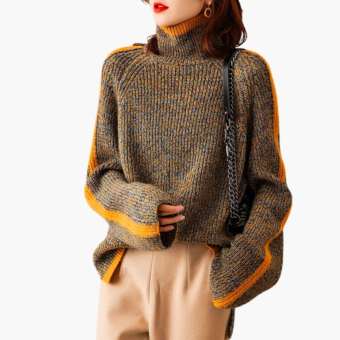 Damen Rollkragenpullover Strick - Langarm Pullover - Image 3