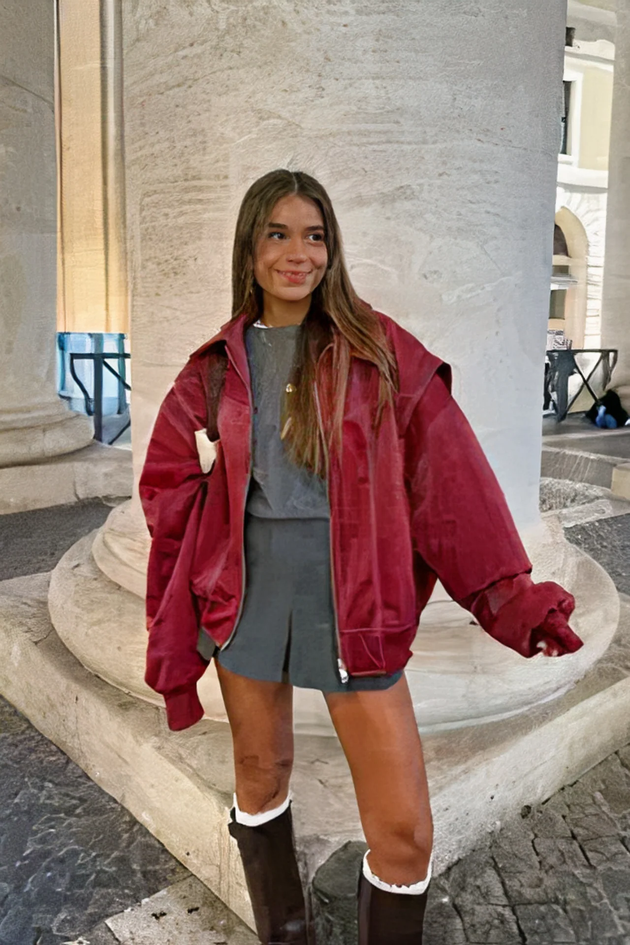 Damen rote oversized Jacke | Herbst - Image 5
