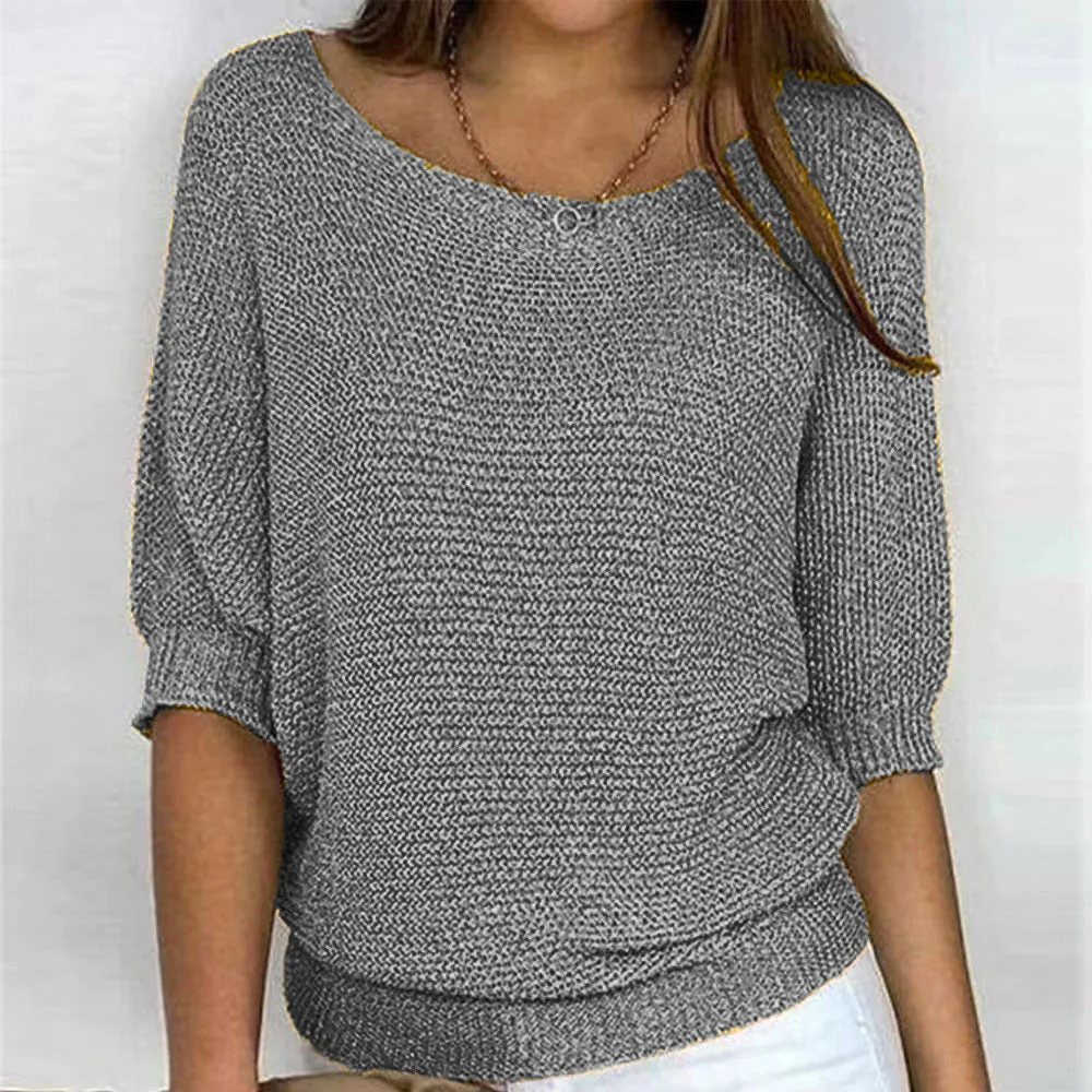 Damen RUNDSCHNITT 3/4-ÄRMEL PULLOVER | ELEGANTER KOMFORT FÜR JEDEN TAG - Image 4
