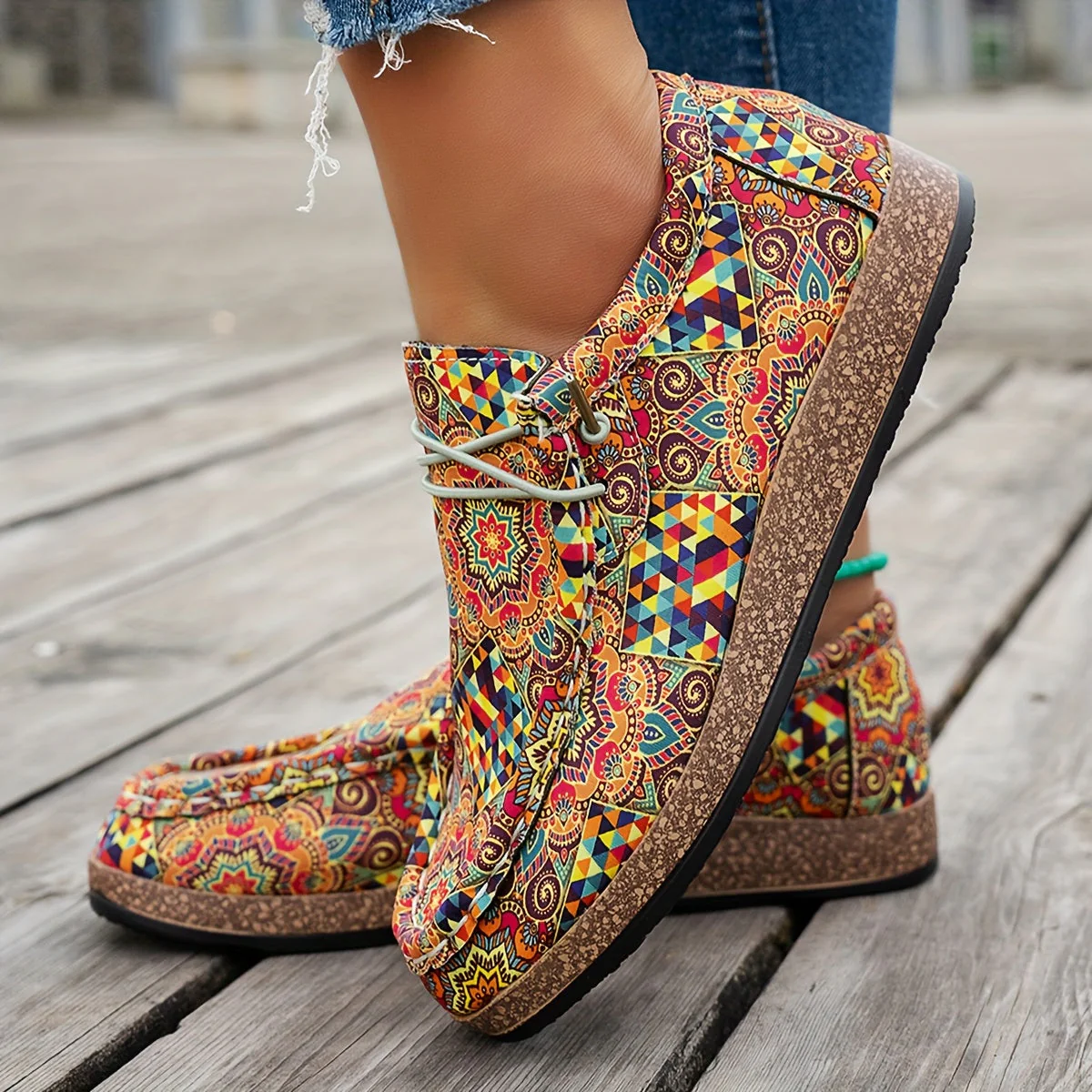 Damen-Schuhe im Vintage-Stil mit farbenfrohem Paisley-Muster - Image 3