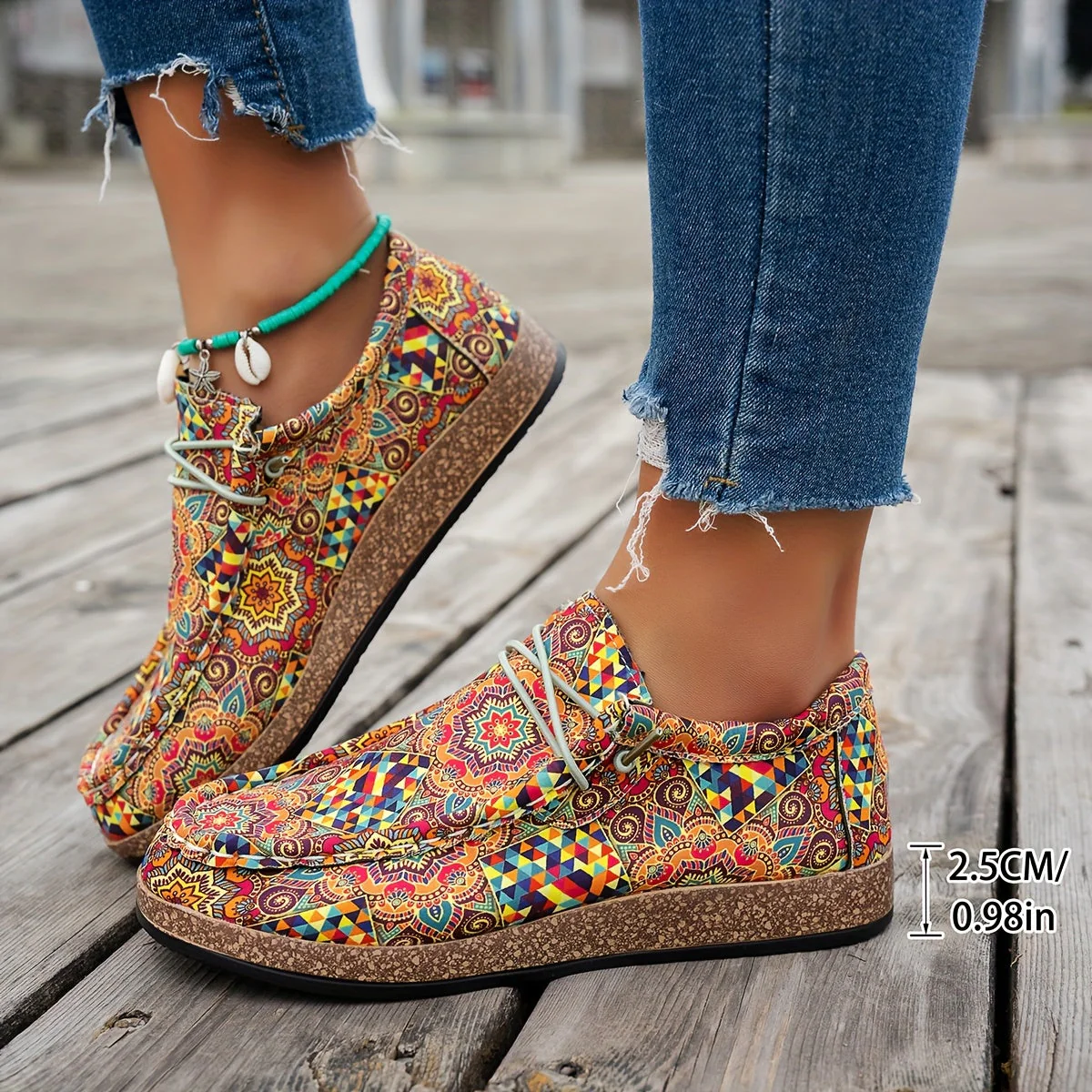 Damen-Schuhe im Vintage-Stil mit farbenfrohem Paisley-Muster - Image 9