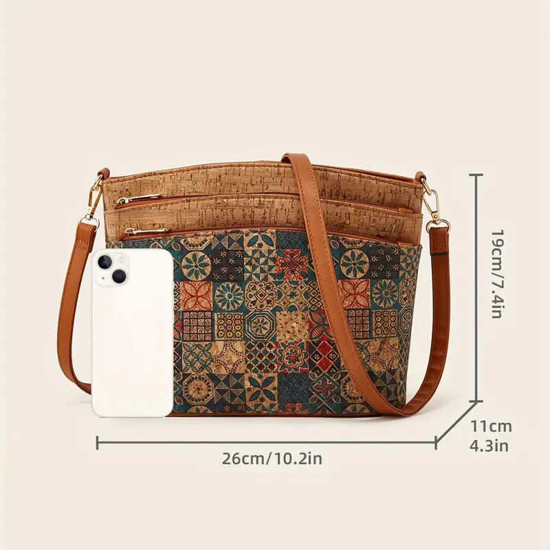 Damen-Schultertasche im Ethno-Stil aus PU-Leder - Image 5